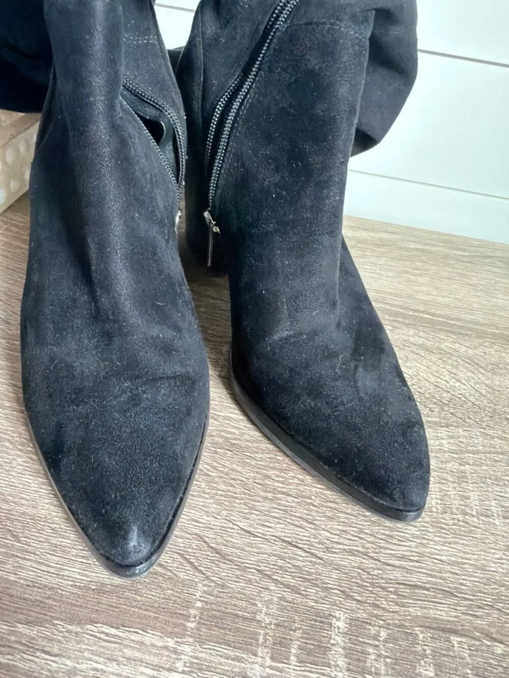 8.5 Marc Fisher Over the Knee Black Suede Boots